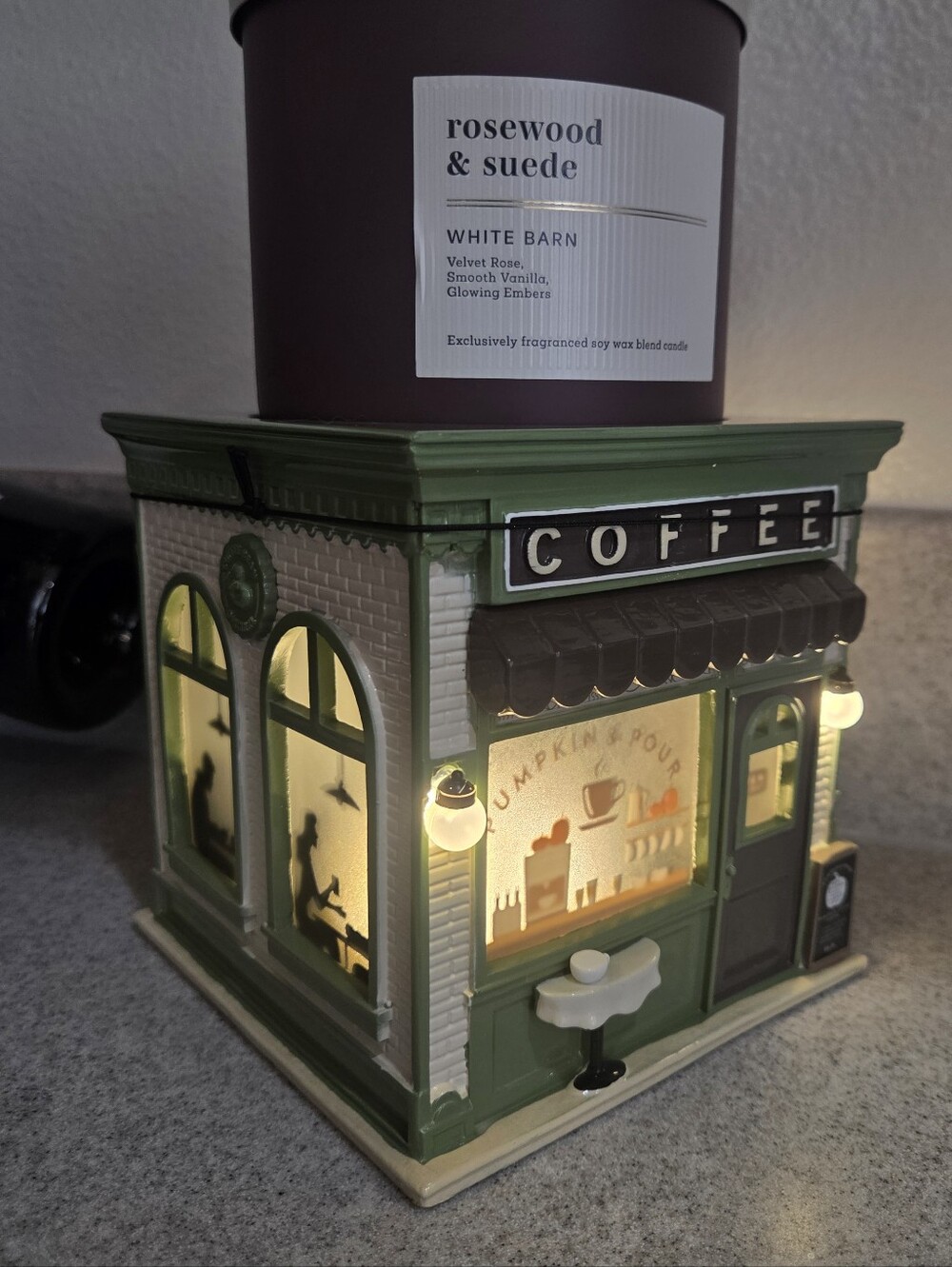 NEW Light-up Coffee Time Pedestal Bath and Body Works Bookstore Candle Holder